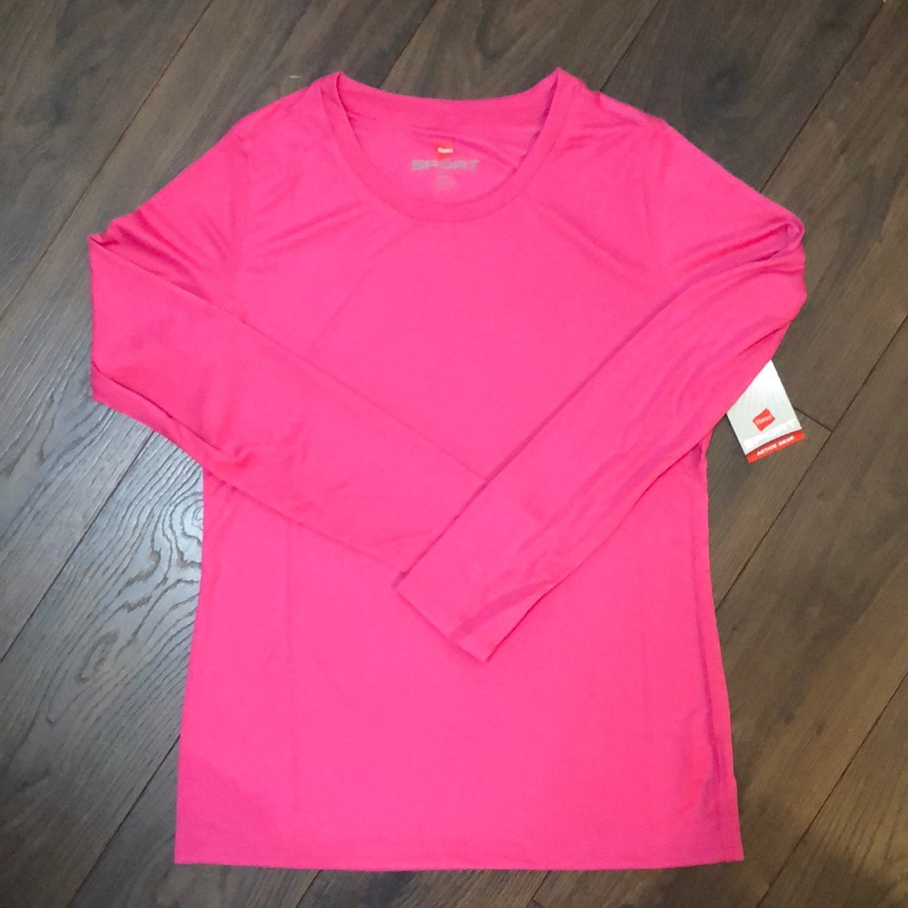 Donated!!!!Last chance ❗️NWT Hanes Sport Pink Long Sleeved Tee - Picture 1 of 6